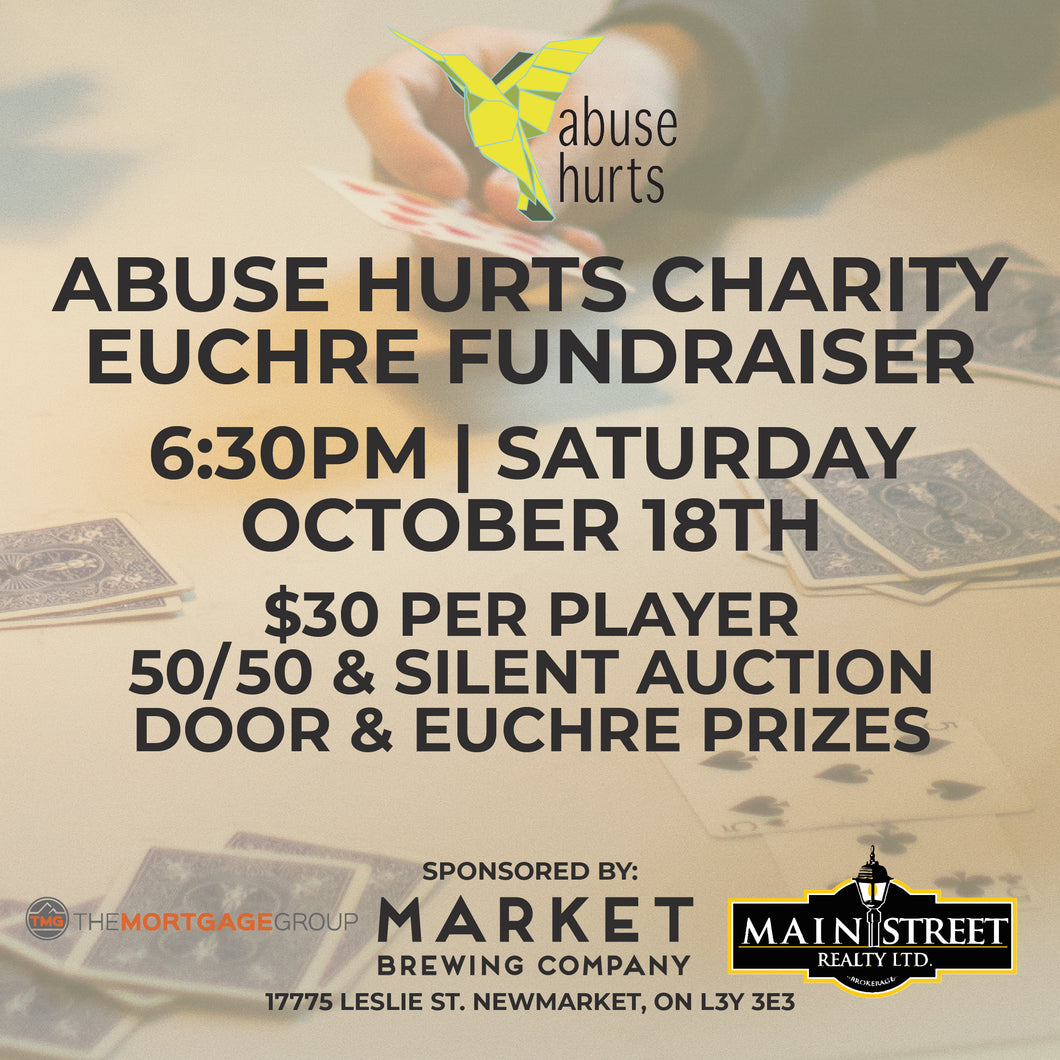 Abuse Hurts Euchre Fundraiser (Oct 18)