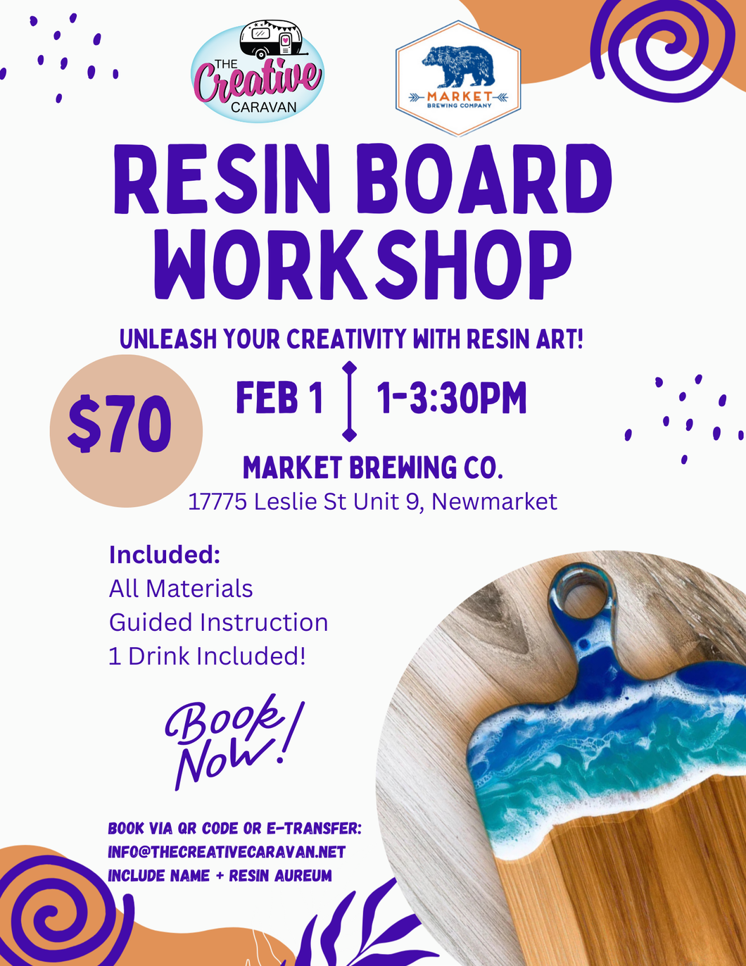 Resin Board Workshop w/ Creative Caravan (Feb 1)